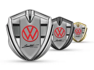 VW Badge Marca Auto Stile Pro Inox Bordo